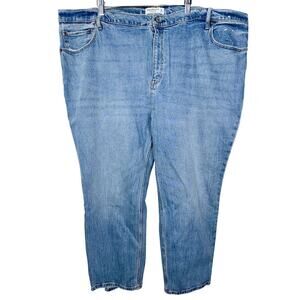 Abercrombie & Fitch Ankle Straight Ultra High Rise Blue Denim Jeans Size 37 24 R